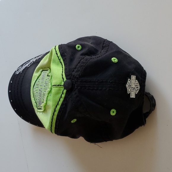 Harley Davidson Hat. Grand Turk HD adjustable cap Lime Green - Picture 2 of 6
